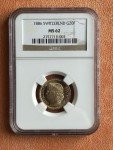 1886 Switzerland Gold 20 Franc Coin - MS 62