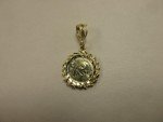 14k Yellow Gold Chinese Panda Coin Pendant