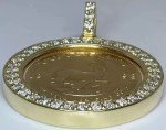 South Krugerrand Pendant with Lab-Created Diamond