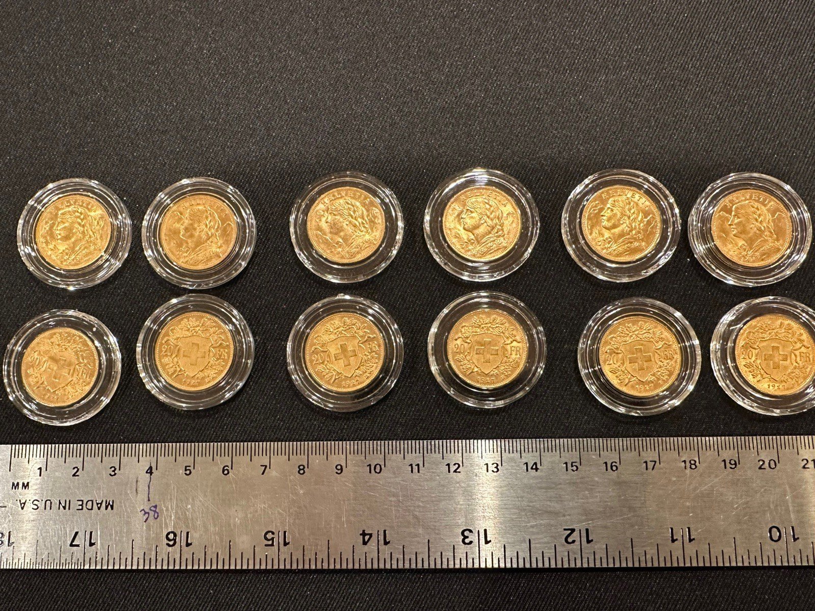 1927 Swiss Gold 20 Francs Helvetia Coin