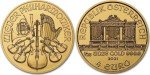 2021 Austrian Philharmonic 1/25 oz Gold Coin