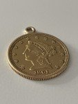 1861 US Gold Quarter Eagle Civil War Coin