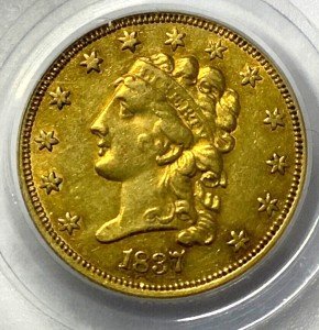 1837 Quarter Eagle $2.50 Gold Coin - Rare!
