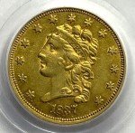 1837 Quarter Eagle $2.50 Gold Coin - Rare!