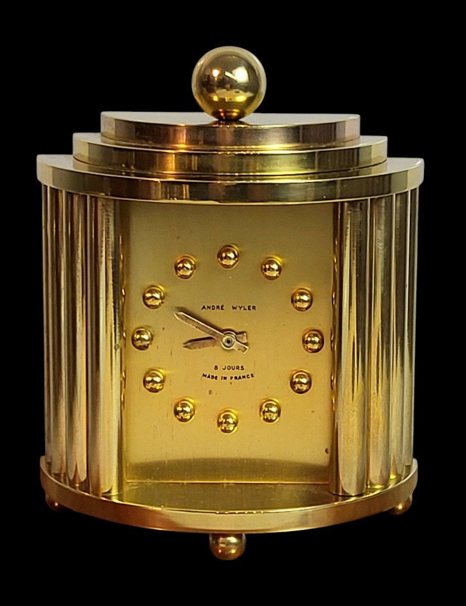 1960 Andre Wyler French Bronze Amphitheater Clock