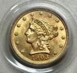 1903 $2.50 Gold Liberty Quarter Eagle Coin