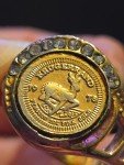 Women's Krugerrand Coin & Diamond Ring Size 7