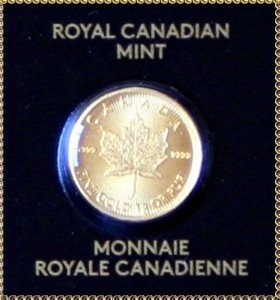 2021 Canada 1g 24K Gold Maple Leaf Coin