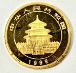 1999 Gold Panda 1/20 oz Chinese Gold Coin