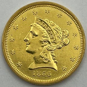 1856 Liberty Head $2.5 Gold Quarter Eagle Coin