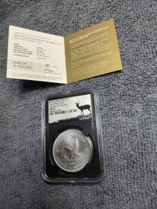 2018 South Africa Silver Krugerrand MS70 Coin