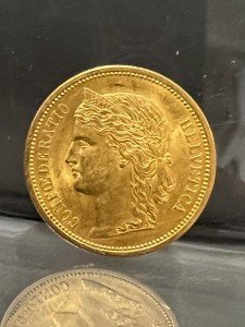 1883 Swiss Confederation Gold Helvetica Coin
