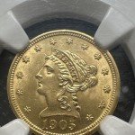 1905 Gold Quarter Eagle Coin - $2.5 Liberty