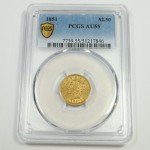 1851 P Gold Liberty Head Quarter Eagle Coin