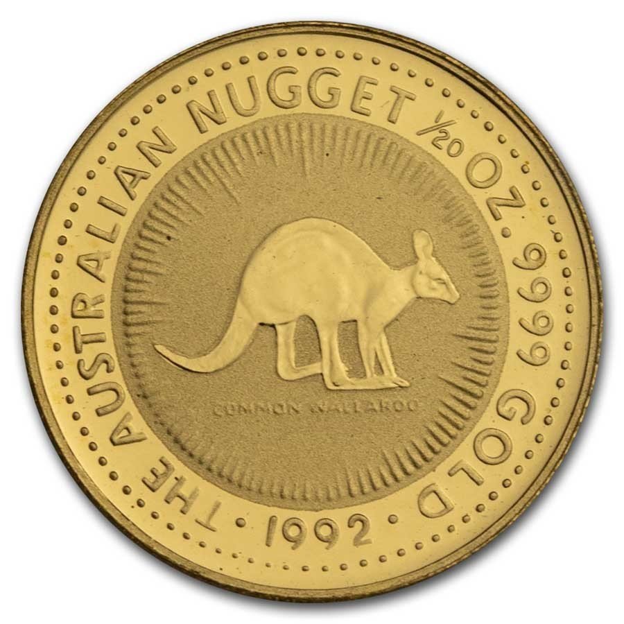 1992 Australia 1/20 oz Gold Kangaroo Coin