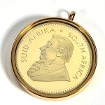 Krugerrand Pendant with Double-Sided Glass Bezel