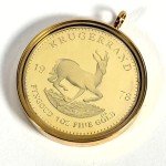 Krugerrand Pendant with Double-Sided Glass Bezel