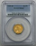 1925-D $2.5 Gold Indian Head Coin, MS-62