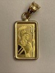 1 Gram Britannia Gold Bar in 14kt Bezel