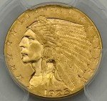 1925-D $2.5 Gold Indian Head Coin, MS-62
