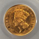 1878 $3 Gold Indian Princess Coin PCGS MS62