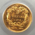 1878 $3 Gold Indian Princess Coin PCGS MS62
