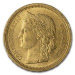 1886 Switzerland 20 Franc Gold Coin