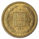 1886 Switzerland 20 Franc Gold Coin