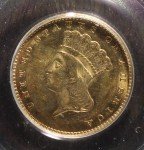 1874 Type 3 Gold Dollar G$1 with Luster