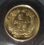 1874 Type 3 Gold Dollar G$1 with Luster