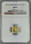 2013 Canada Gold Maple Leaf 1/20oz Coin
