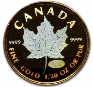 1999 Canada 1/20 Oz Gold Maple Leaf Coin
