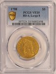 1798 $5 Draped Bust Gold Half-Eagle Coin