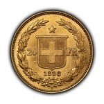 1896-B Switzerland Swiss 20 Francs Gold Coin