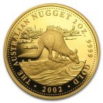 2002 Australia $200 Gold Kangaroo Nugget Coin