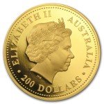 2002 Australia $200 Gold Kangaroo Nugget Coin