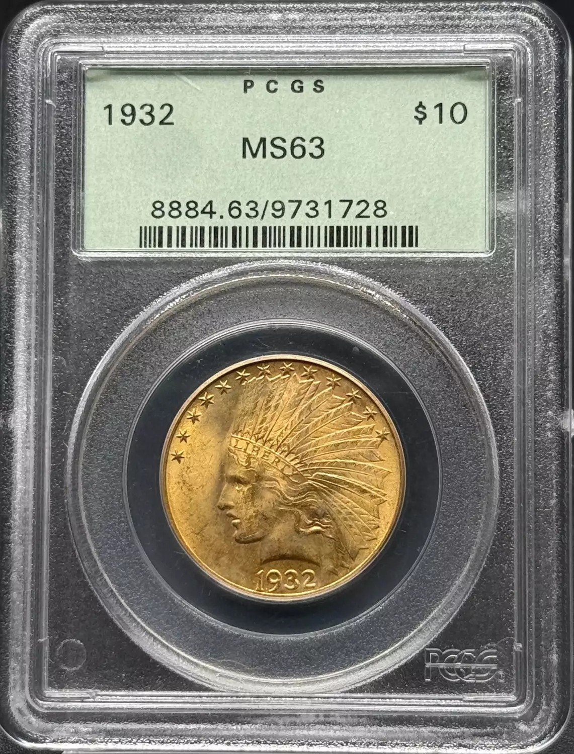 1932 Indian Head $10 Gold Eagle Coin