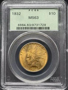 1932 Indian Head $10 Gold Eagle Coin