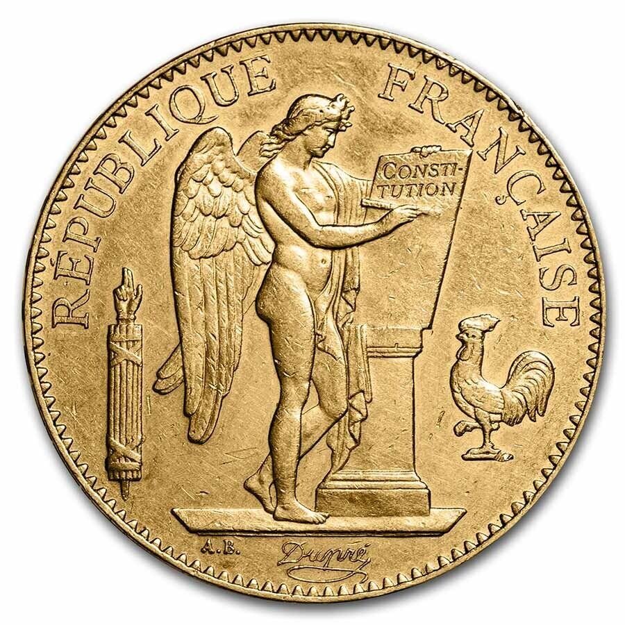 1881-A France Gold 100 Franc Angel Coin