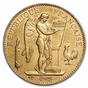 1881-A France Gold 100 Franc Angel Coin