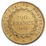1881-A France Gold 100 Franc Angel Coin