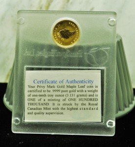 1998 Canada $5 Gold Maple Leaf Coin 1/10 oz