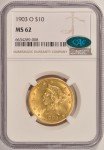 1903-O $10 Gold Liberty Eagle Coin MS62 CAC