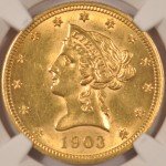 1903-O $10 Gold Liberty Eagle Coin MS62 CAC