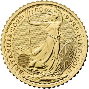 2025 Gold Britannia £10 Coin - 1/10 oz