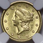 1851 $1 Gold Liberty Coin NGC MS62