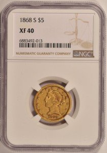 1868-S $5 Liberty Gold Half-Eagle Coin