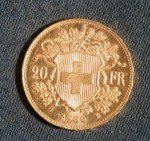 1930-B Swiss Helvetia 20 Francs Gold Coin