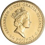 Gold Britannia £50 Coin - 1/2 oz - Random Date