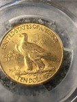 1915 $10 Gold Indian Head Coin MS63 CAC